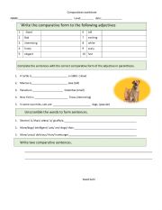 Comparatives worksheet