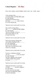 English Worksheet: Six Days - Colonel Bagshot