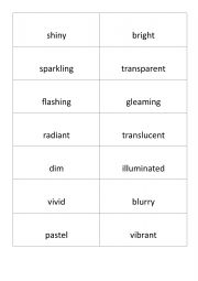 English worksheet: Sensory Word Sort