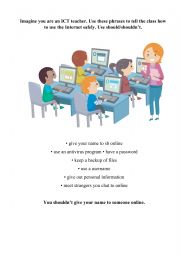 English Worksheet: Giving advice (should/shouldnt)