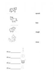 English Worksheet: animal sounds and instruments