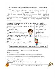 English Worksheet: 7th form language tasks