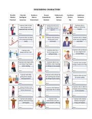 English Worksheet: DESCRIBING CHARACTERS