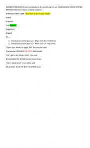 English Worksheet: Reported speech