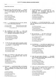 English Worksheet: A test on tenses modals passive