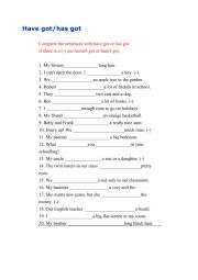 English Worksheet: Have got / Has got