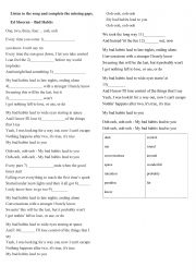 English Worksheet: Bad Habits by Ed Sheeran