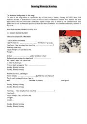 English Worksheet: U2 - Sunday Blooday Sunday