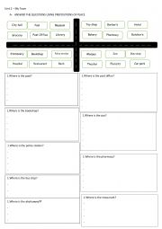 English Worksheet: 5th grade unıt 2 my town worksheet