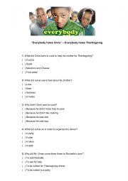 English Worksheet: Everybody hates Thanksgiving - Everybody hates Chris Season 2 Episode 8