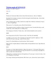 English Worksheet: Trivia Questions