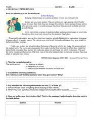 English Worksheet: STOP BULLYING