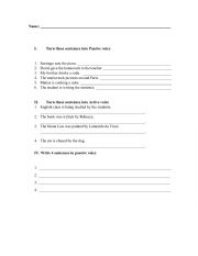 English Worksheet: Passive voice 