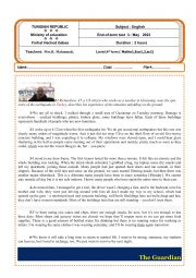 English Worksheet: full term 3 bac