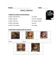 English Worksheet: inside out