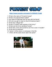 English Worksheet: Forrest Gump trailer