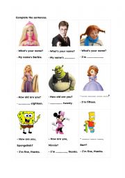 English Worksheet: What�s your name / How old are you