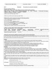 English Worksheet: The secrets of a successful education    
