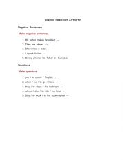 English Worksheet: Simple Present Activity