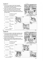 English Worksheet: simple past and past progressive