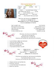 English Worksheet: only love can hurt like this