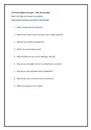 English Worksheet: Gym vocabulary listening exercise