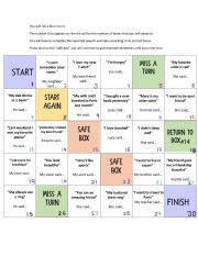 English Worksheet: REPORTED SPEECH BOARD GAME
