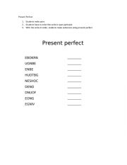 English Worksheet:  Present perfect
