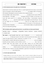 English Worksheet: MID-Term Test 1 4th form about space tourism ,package holiday and walking tour