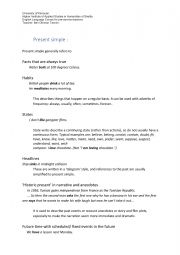 English Worksheet: Present simple Present Continuous