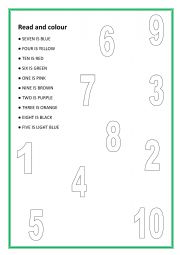 English Worksheet: NUMBERS