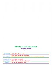 English Worksheet: writing an email - describing a person