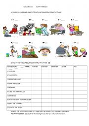 English Worksheet: HOUSE CHORES GROUP SESSION