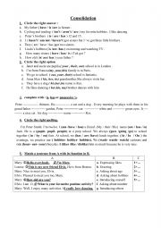 English Worksheet: consolidation tasks module 1 7th form