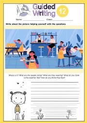 English Worksheet: Guided writing 12 - in the cafe