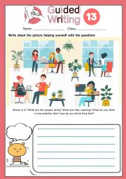 English Worksheet: Guided writing 13 - working in the office