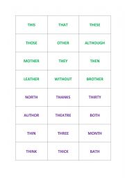 English Worksheet: Pronunciation - words with the TH sound