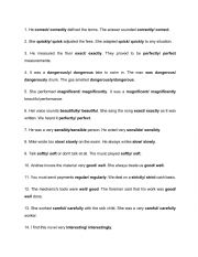 English Worksheet: Adjectives vs Adverbs