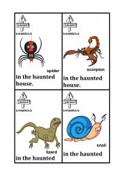 English Worksheet: Go Fish Halloween Animals Describing cards P2 of 6