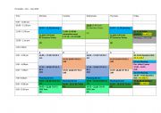 English Worksheet: Sample TIMETABLE 