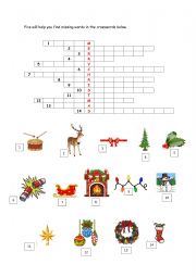 English Worksheet: Christmas crosswords 