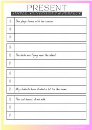 English Worksheet: Present (simple, continuous & perfect)