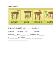 English Worksheet: Prepositions of place