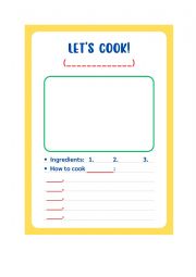 English Worksheet: Let�s cook!