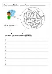 English Worksheet: Have you ever...?