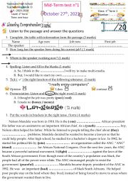 Mid term test 1 for 1st form