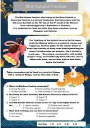 English Worksheet: Mid-Autumn Festival 