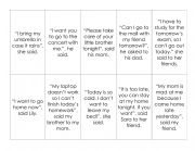 English Worksheet: Reported Speech memory game