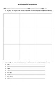 English Worksheet: Writing opinions