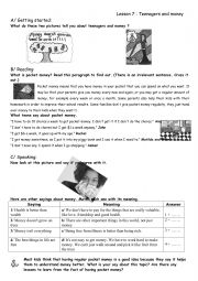 English Worksheet: pocket money